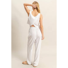 Load image into Gallery viewer, White Sleeveless Top And Pants Set