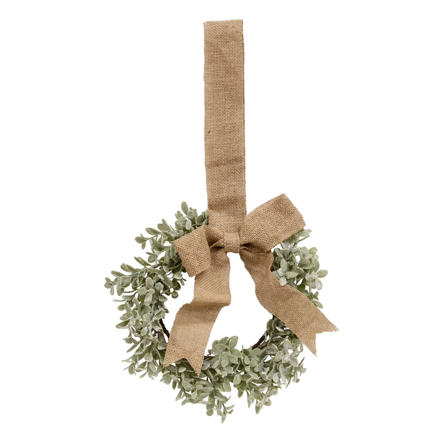 Ombre Boxwood Wreath W/Burlap Bow