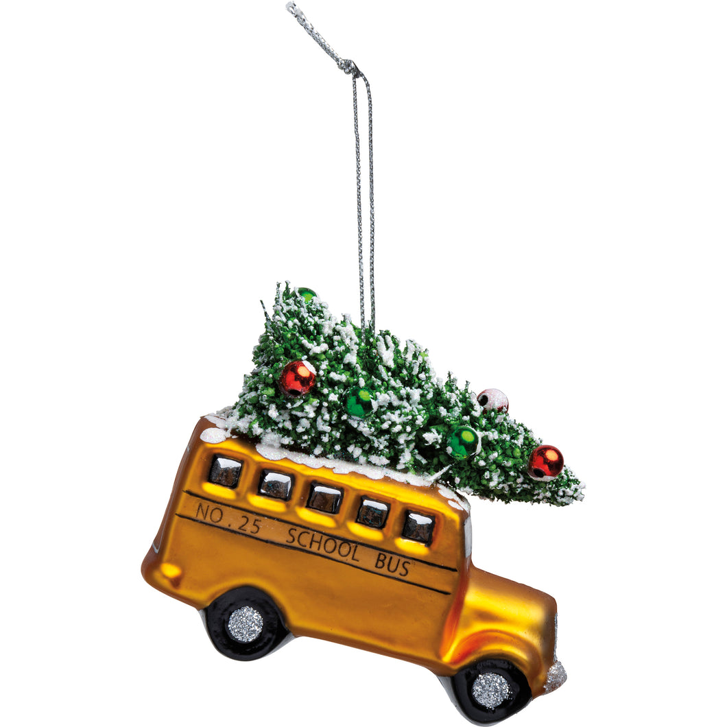 Glass Ornament- School Bus