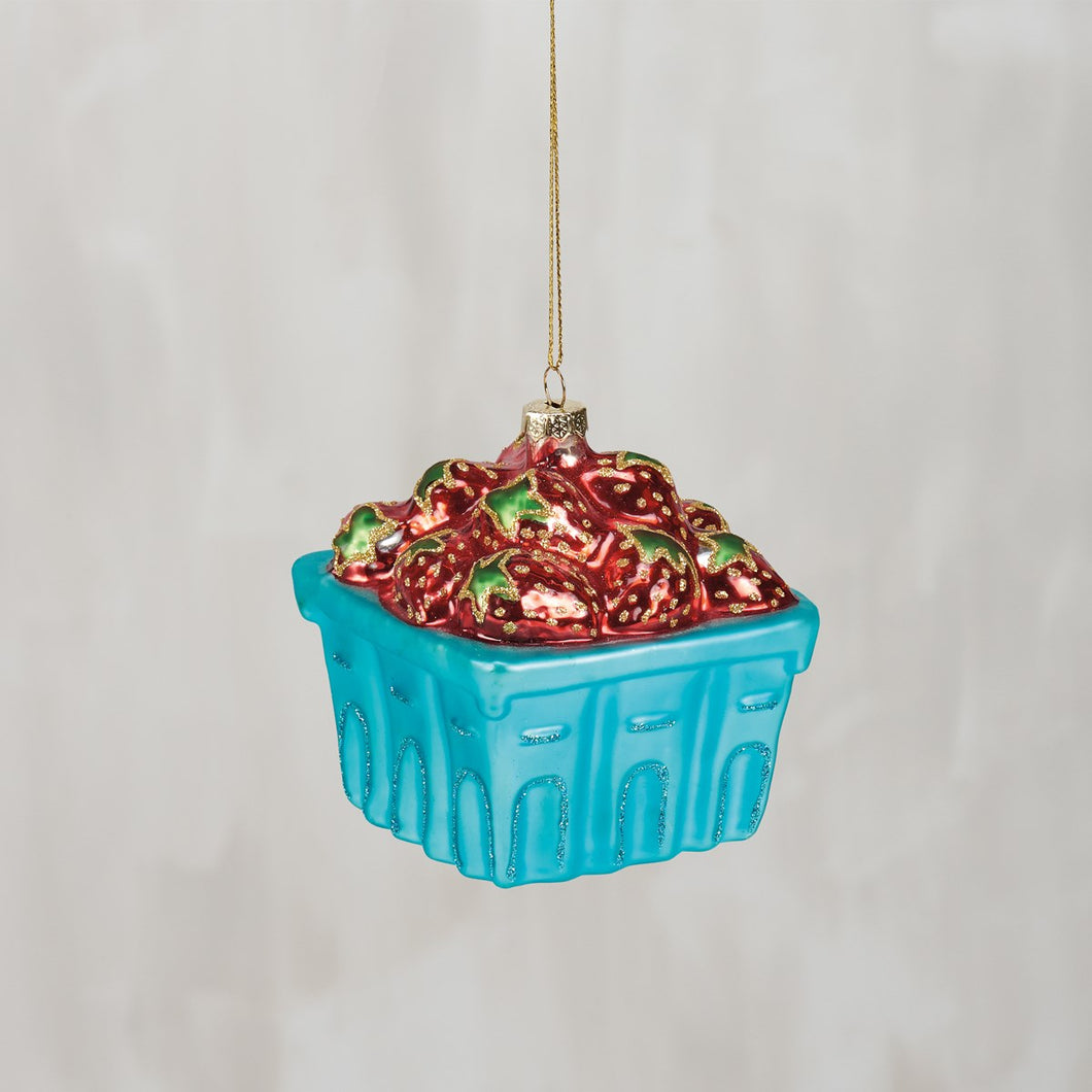 Strawberry Glass Ornament