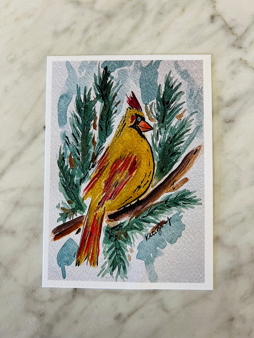 Yellow Cardinal Print