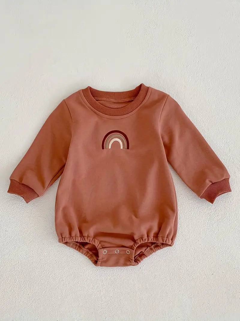 Cotton Rainbow Sweatshirt Romper