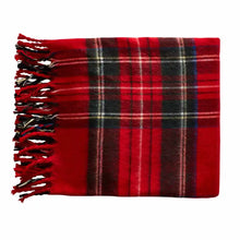 Load image into Gallery viewer, Red Tartan Fringe Throw
