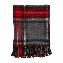 Load image into Gallery viewer, Gray Tartan Fringe Throw
