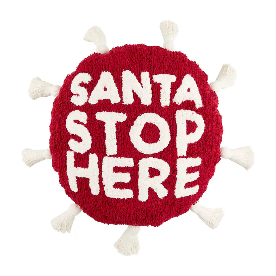 Tufted Santa Round Pillow