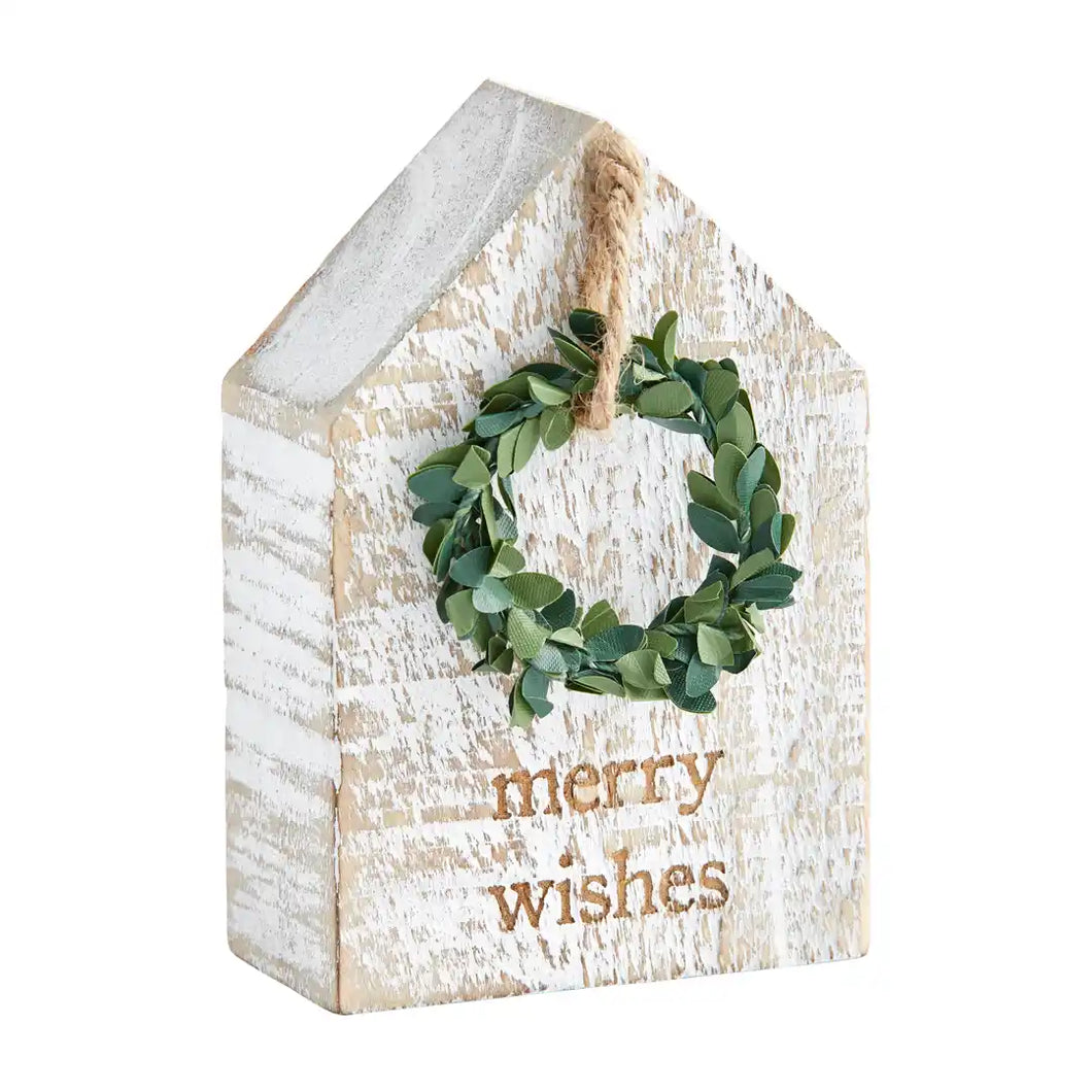 Merry Wreath Sitter Plaque