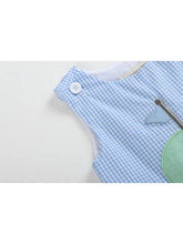 Load image into Gallery viewer, Blue Gingham Golf Hole Shortall
