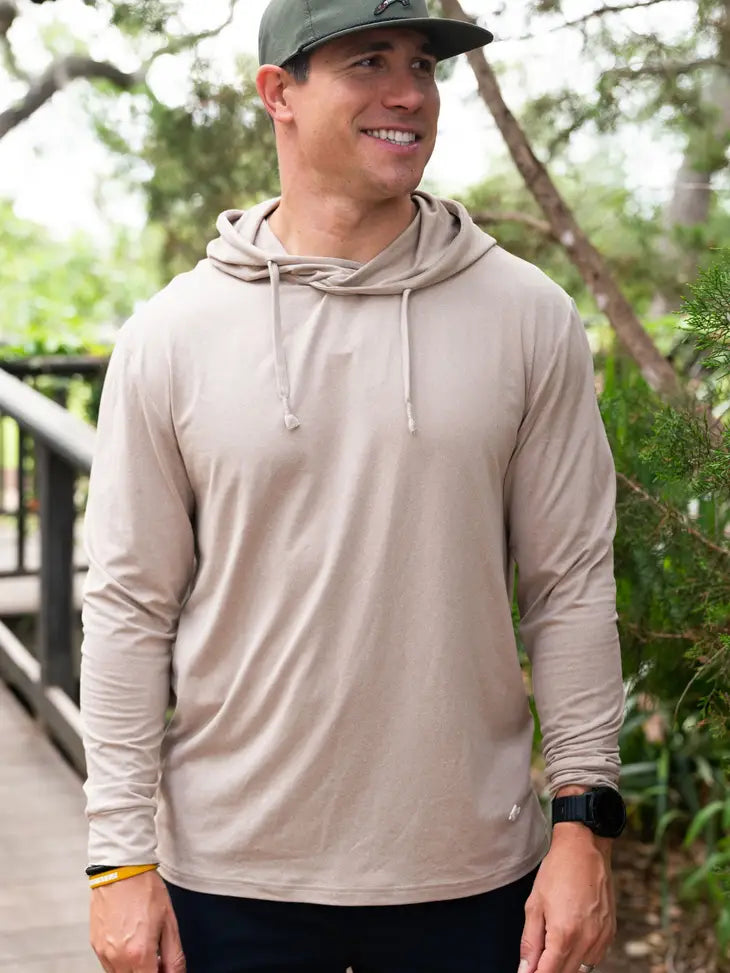 Performance Hoodie- Heather Khaki