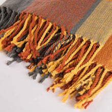 Load image into Gallery viewer, Plaid Orange Throw Blanket
