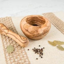 Load image into Gallery viewer, Olive Wood Mortar &amp; Pestle

