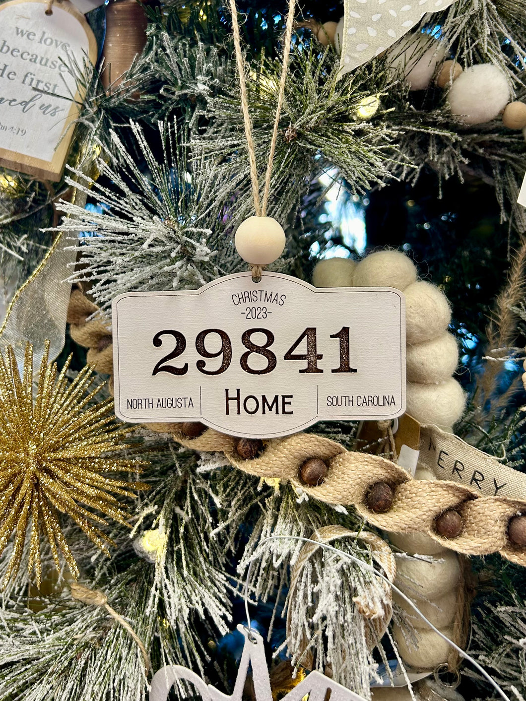 Zip Code Christmas Ornament