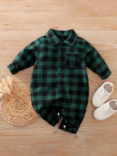 Load image into Gallery viewer, Green Plaid Flannel Onesie
