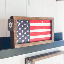 Load image into Gallery viewer, Wooden American Flag Sign
