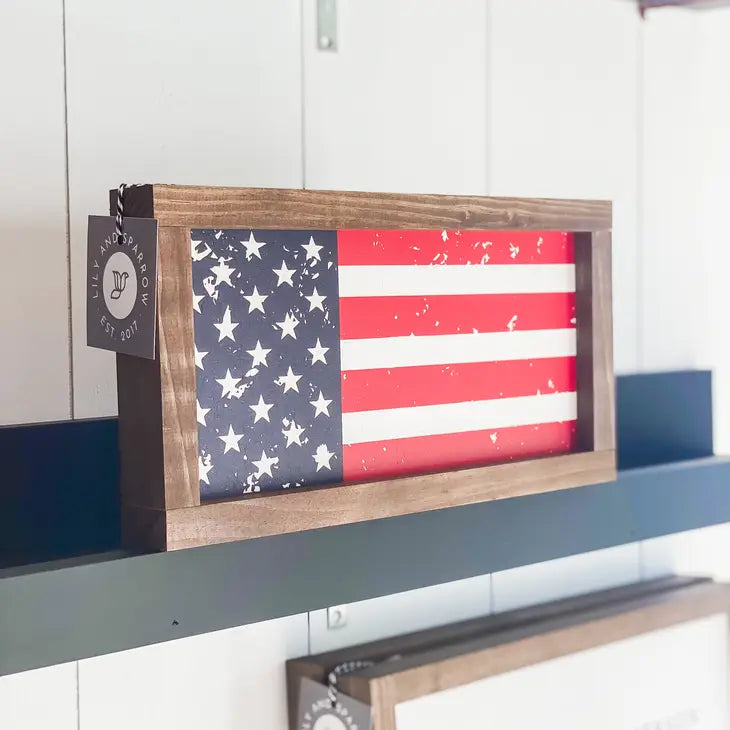 Wooden American Flag Sign