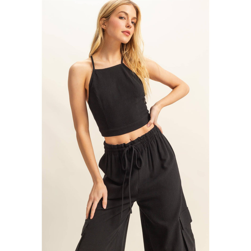 Crop Top And Cargo Pants Set