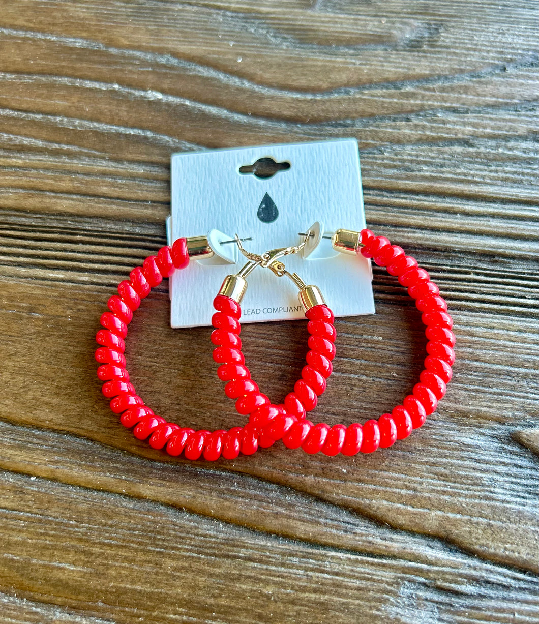 Red Cord Hoops