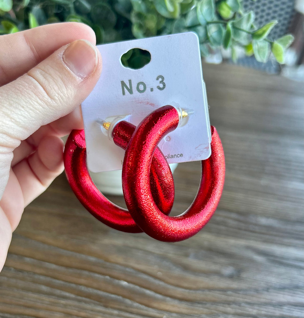 Red Chunky Hoops