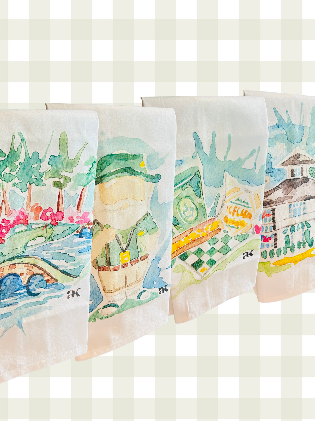 April Henry King Watercolor “Tee” Towels