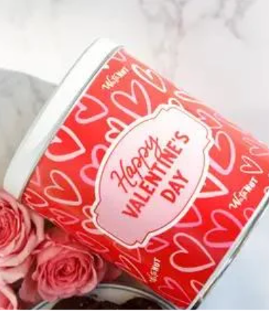 Red Valentine's Day Gift Tin - Key Lime Shortbread Cookies