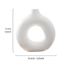 Load image into Gallery viewer, O-Shaped Ceramic Vase, Modern Flower Vase
