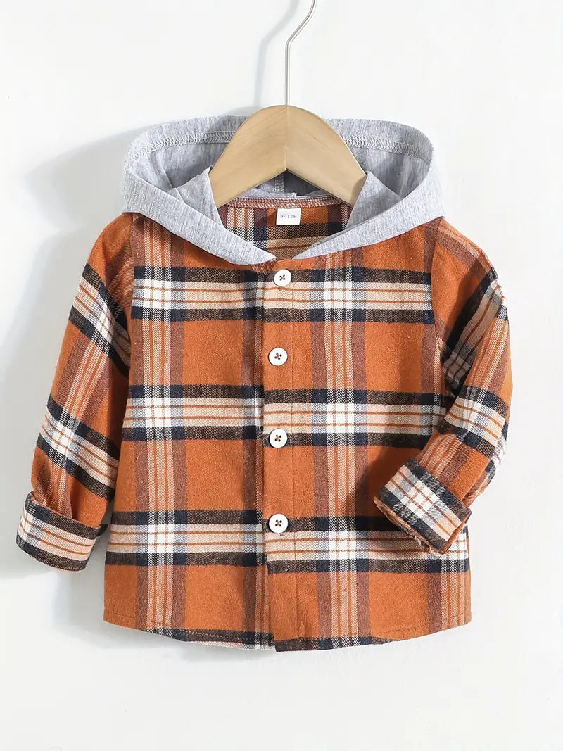Baby Boy Casual Hooded Flannel