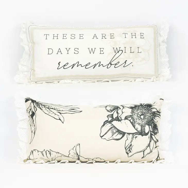 Remember Linen Pillow w/ Lace
