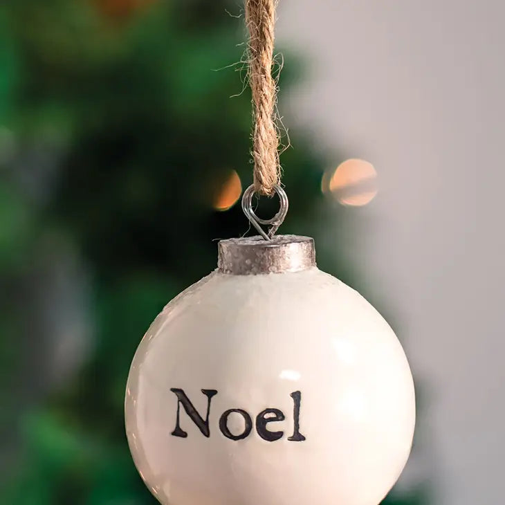 Noel White Ceramic Ornament