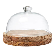 Load image into Gallery viewer, 11&quot; Glass Dome w/ Carved Base
