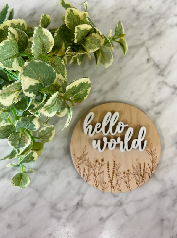 Hello World Raised Circle