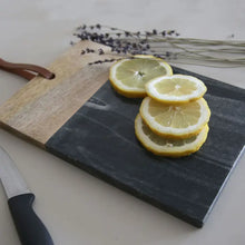 Load image into Gallery viewer, Black Marble Wood Cutting Board
