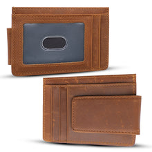 Load image into Gallery viewer, Brown Leather Wallet with Magnet Clip
