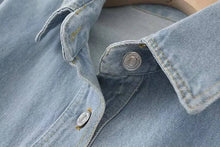 Load image into Gallery viewer, Button-Up Pocket Denim Coat
