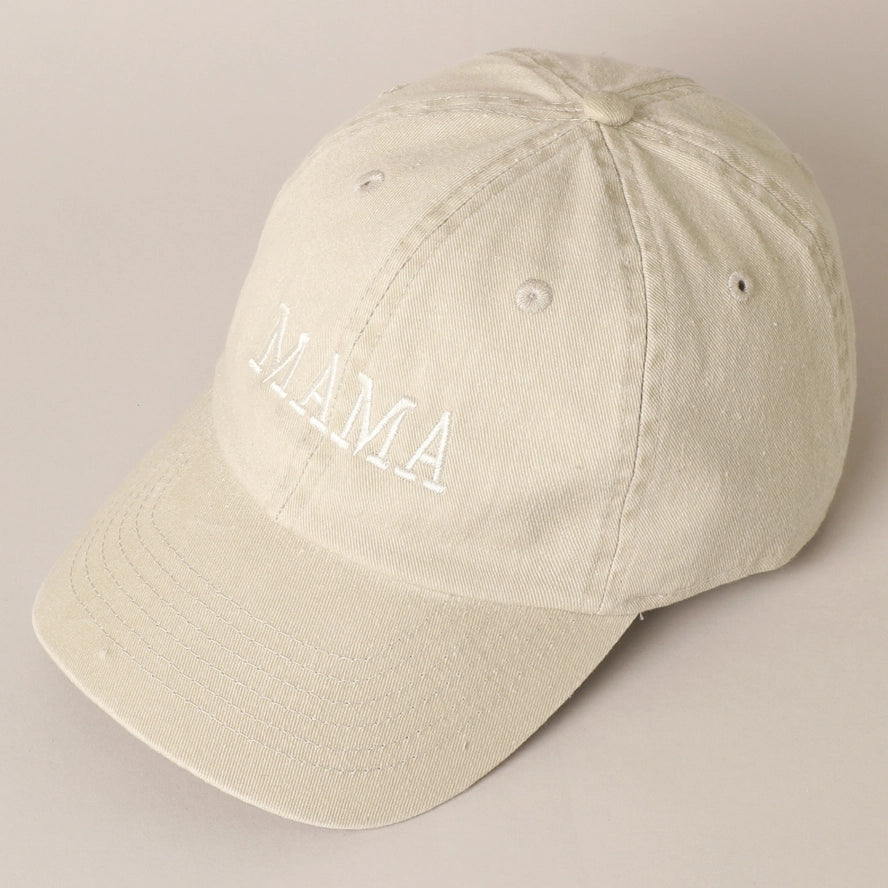 MAMA Embroidered Cotton Baseball Cap | ONE SIZE / SAND