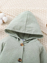 Load image into Gallery viewer, Mint Green Button Down Hooded Romper
