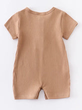 Load image into Gallery viewer, Unisex Beige Cotton Baby Romper
