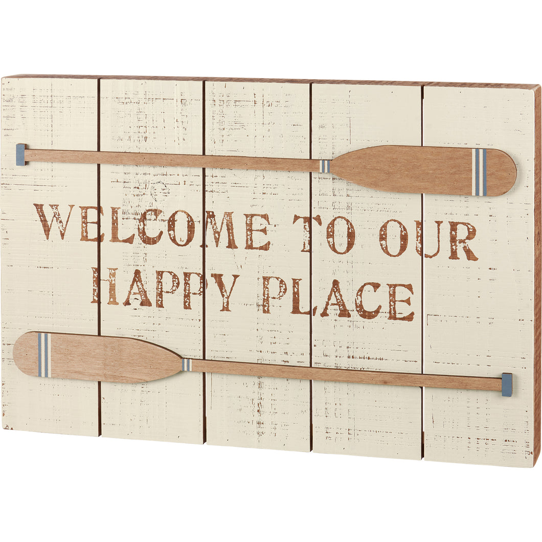 Our Happy Place Box Sign