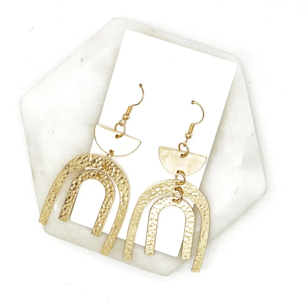 Gold Double Arch Earrings