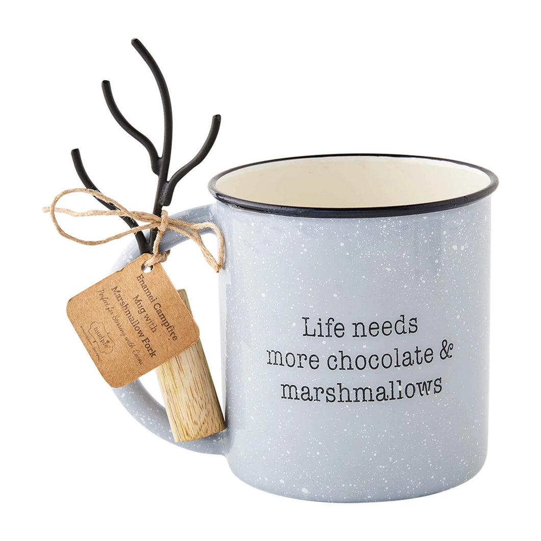 Gray Marshmallow Campfire Mug