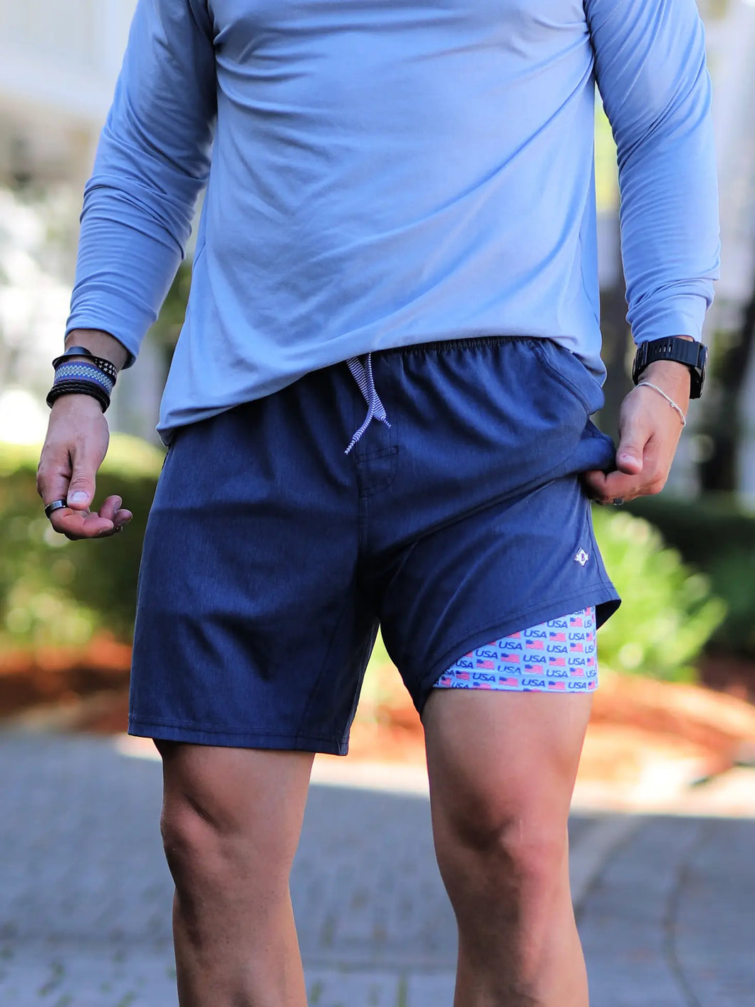 Burlebo Athletic Shorts- Heather Navy