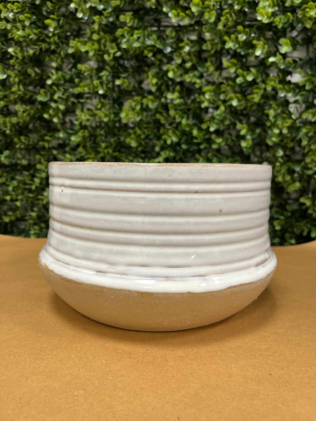 White Two-Tone Flower Pot