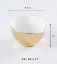 Load image into Gallery viewer, Small Bowl - White &amp; Gold
