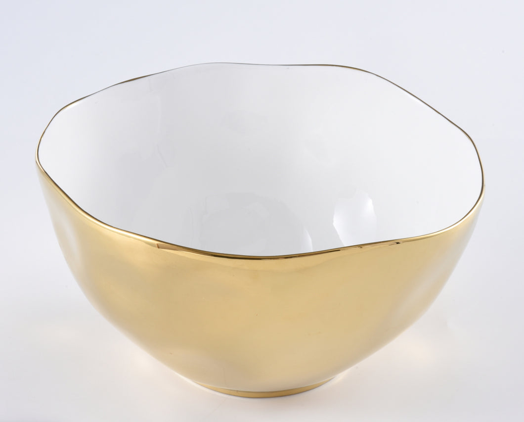 Extra Large Bowl - White & Gold