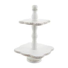 White Beaded Tiered Sever - square