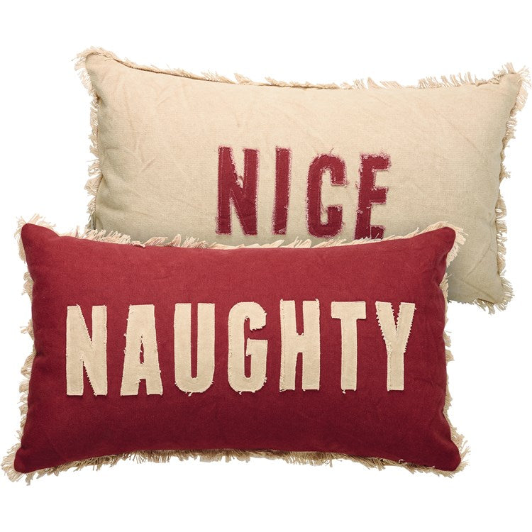 Naughty Nice Reversible Pillow