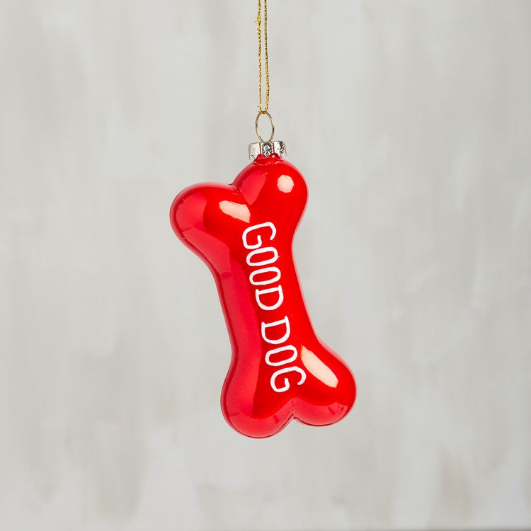 Glass Ornament- Dog Bone