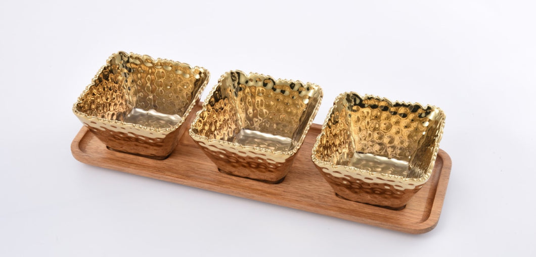 4 Piece Entertaining Set - Gold