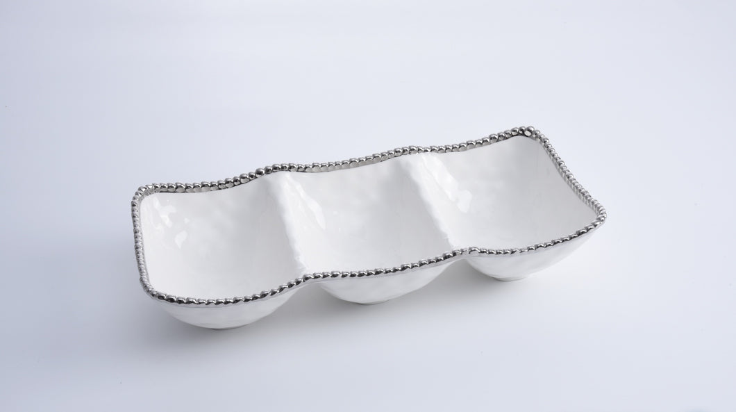 3 Section Serving Piece - Silver