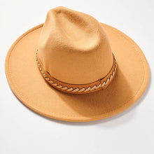 Load image into Gallery viewer, Braided Leather Strap Panama Hat

