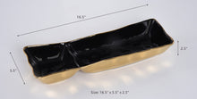 Load image into Gallery viewer, Rectangular Chip &amp; Dip - Black &amp; Gold
