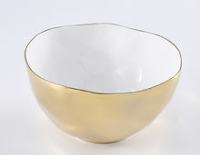 Load image into Gallery viewer, Large Bowl - White &amp; Gold
